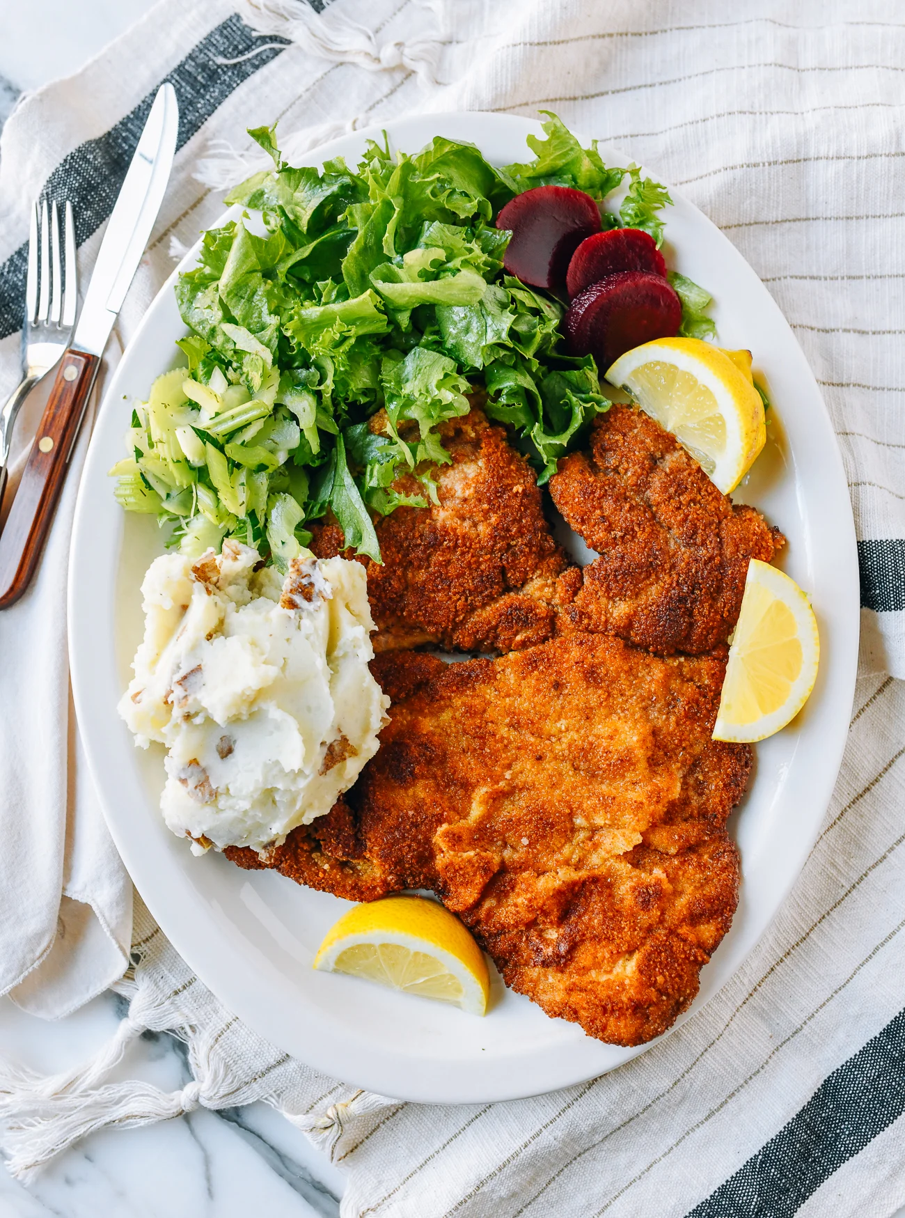 plate of schnitzel